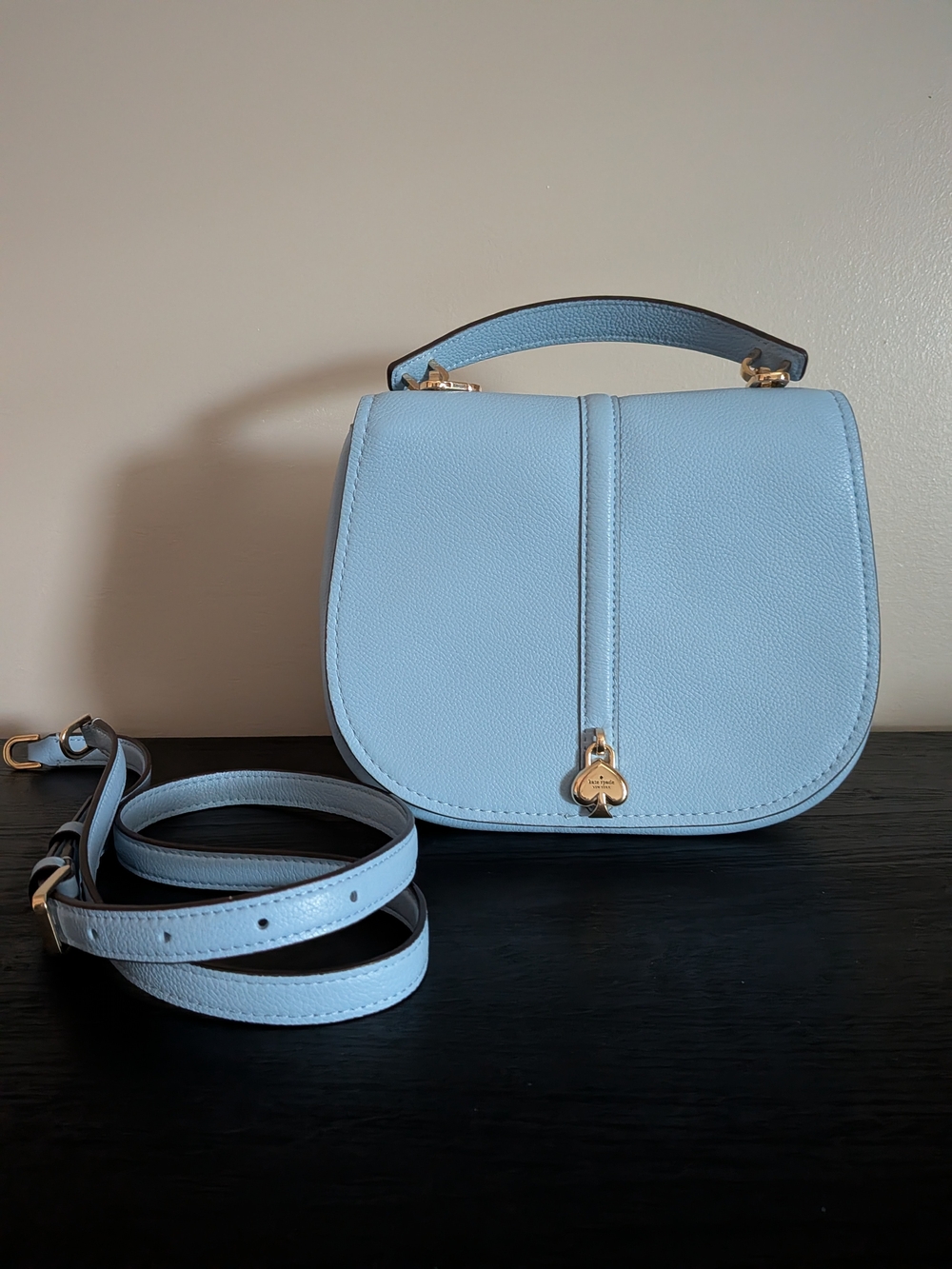 Light Blue Kate Spade Women's Leather Saddle Bag